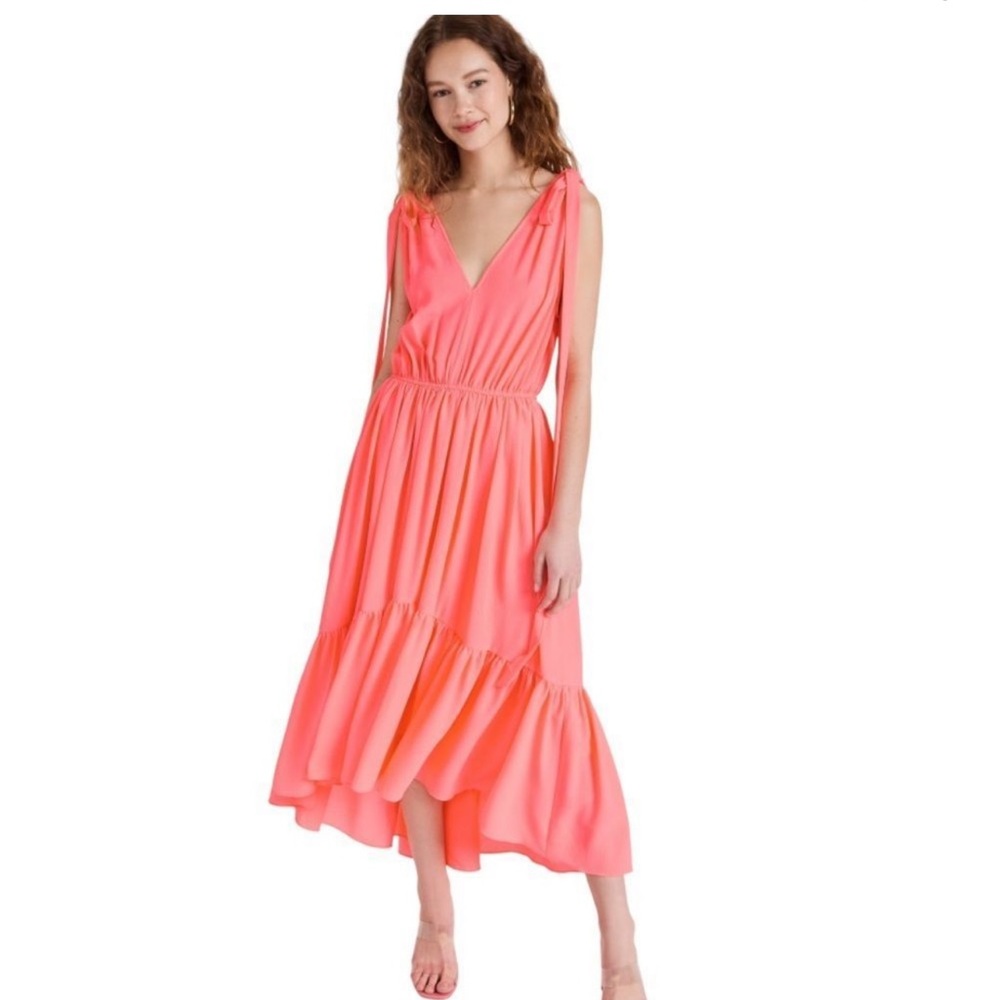 Black Halo Sachi Sleeveless Midi Dress in Neon Melon.Size L